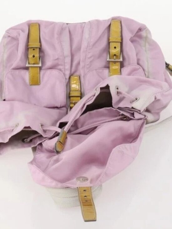 PRADA Backpack Nylon Pink Silver Auth LNZ309 main image 10